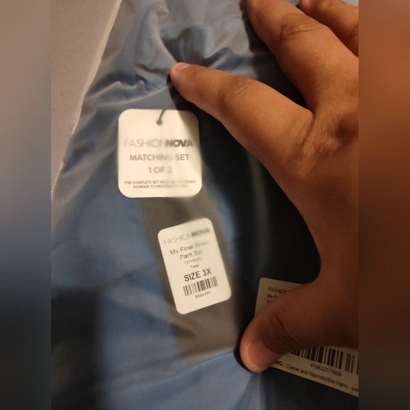 Fashion Nova "My Final Rose Pant Set" (Teal) - Picture 7 of 7